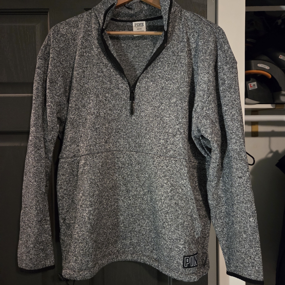 PINK Victoria's Secret Charcoal Zip-Up Sweater